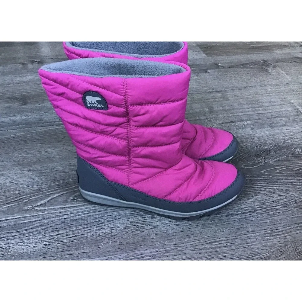 Sorel Youth Girls Size 7 Winter Snow Boots Big Kid Youth Pink/Gray NY1896-695
